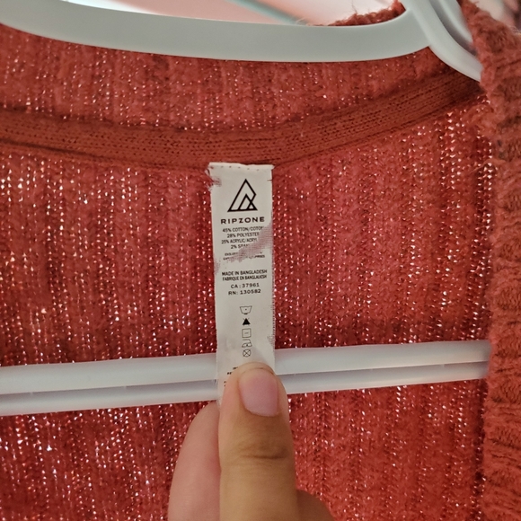 Long rusty color cardigan - Picture 2 of 2